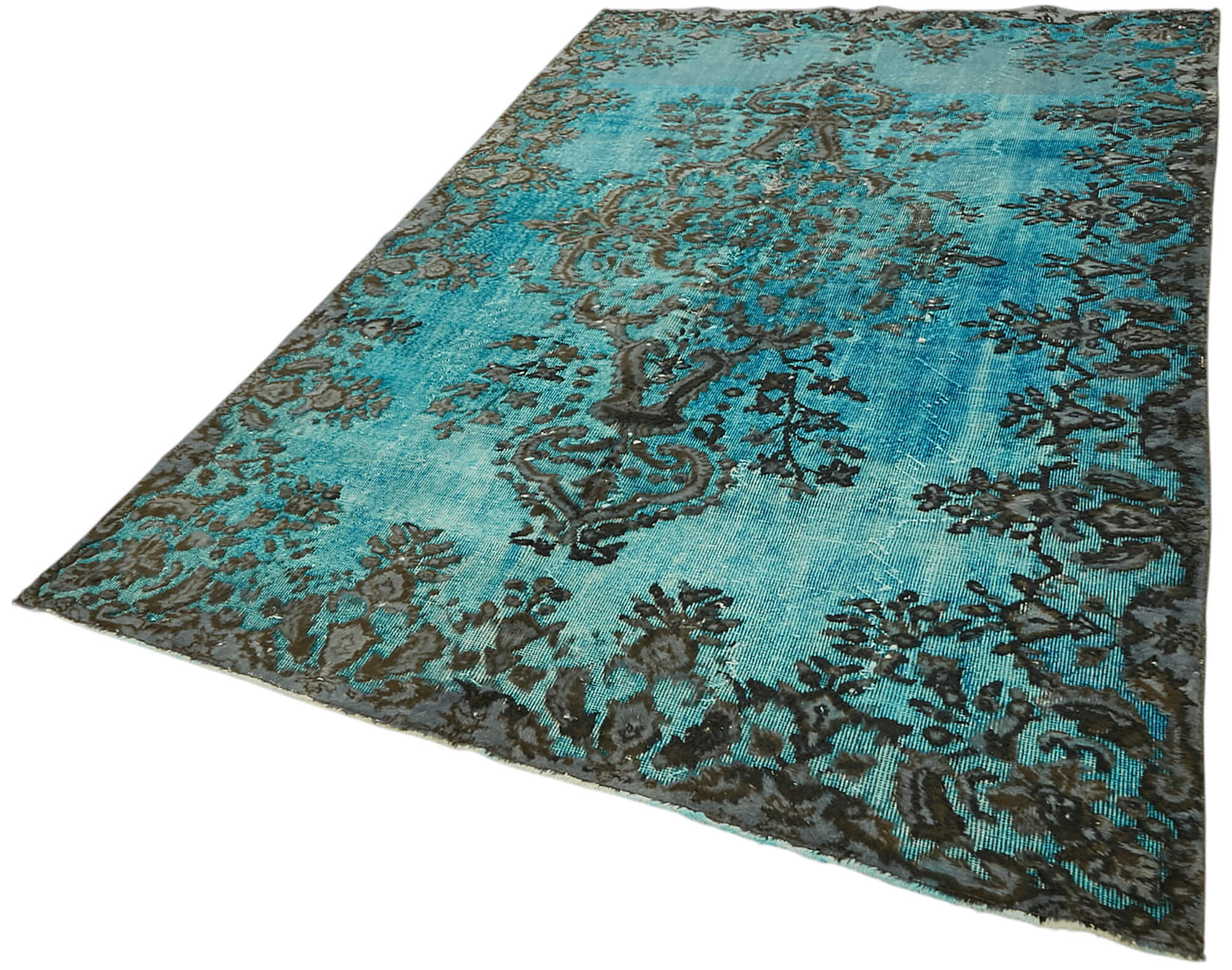6x9 Vintage Hand-Carved Turkish Rug - 47066