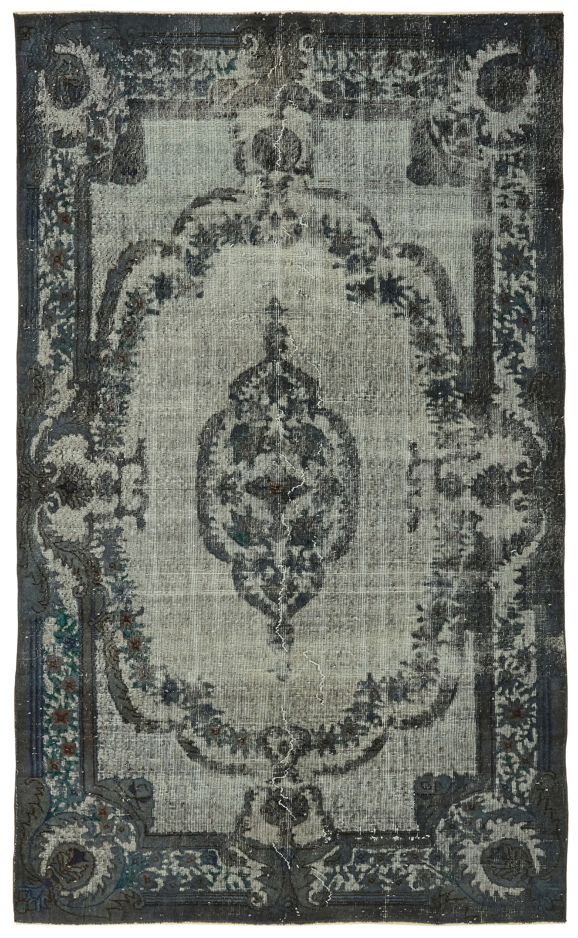 5x9 Vintage Hand-Carved Turkish Rug - 47069