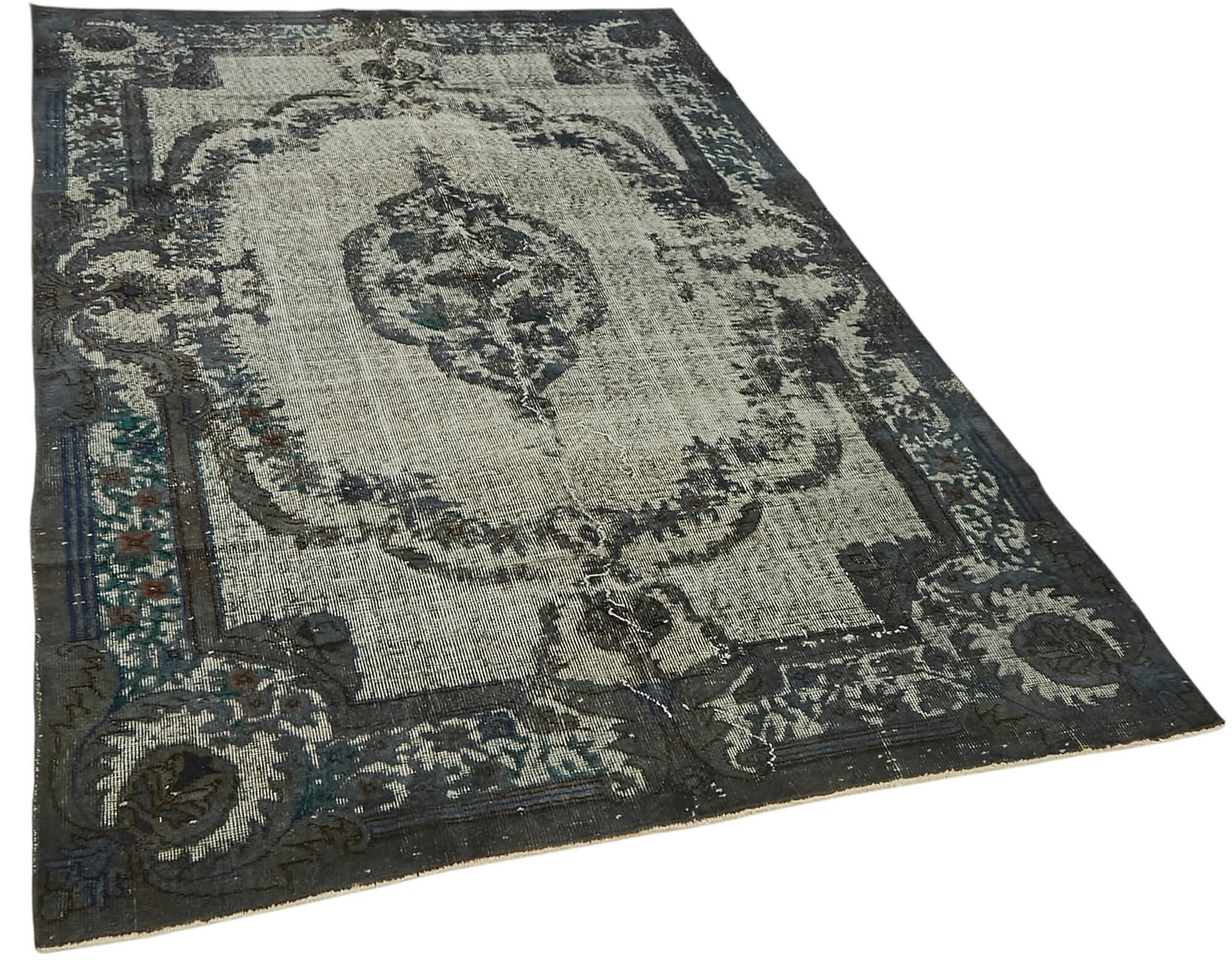 5x9 Vintage Hand-Carved Turkish Rug - 47069