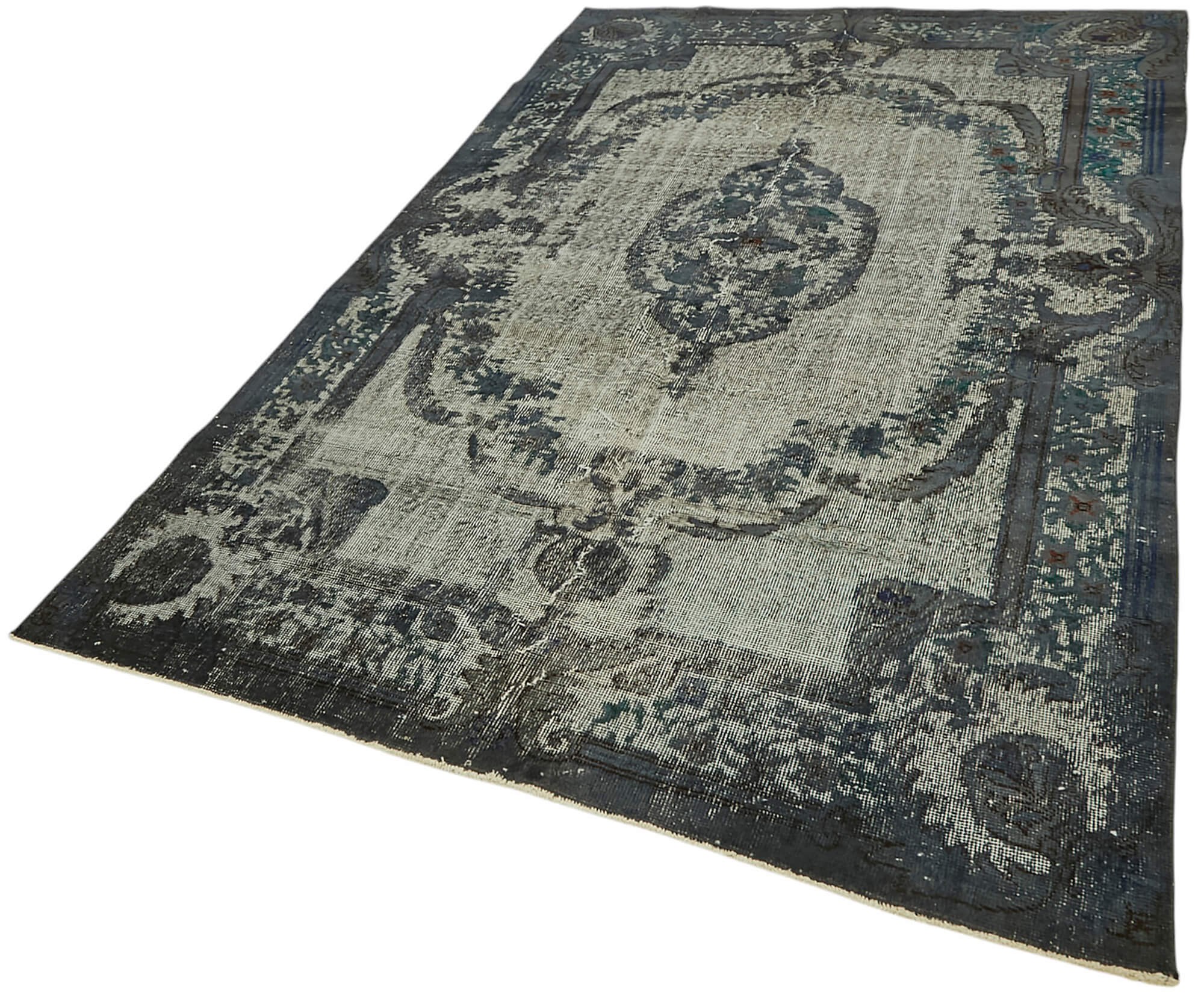 5x9 Vintage Hand-Carved Turkish Rug - 47069