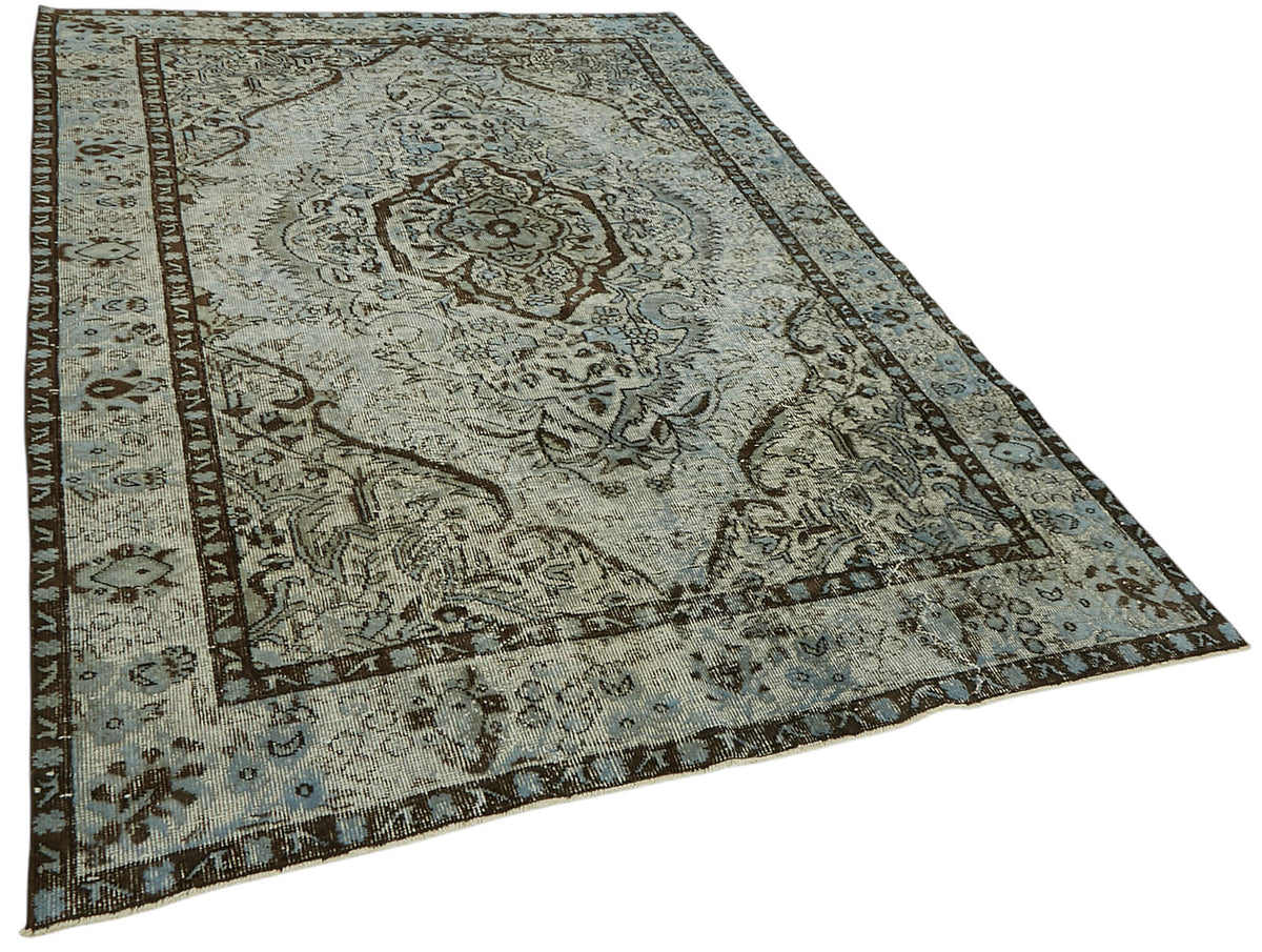 6x9 Vintage Hand-Carved Turkish Rug - 47071