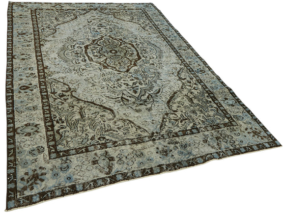 6x9 Vintage Hand-Carved Turkish Rug - 47071