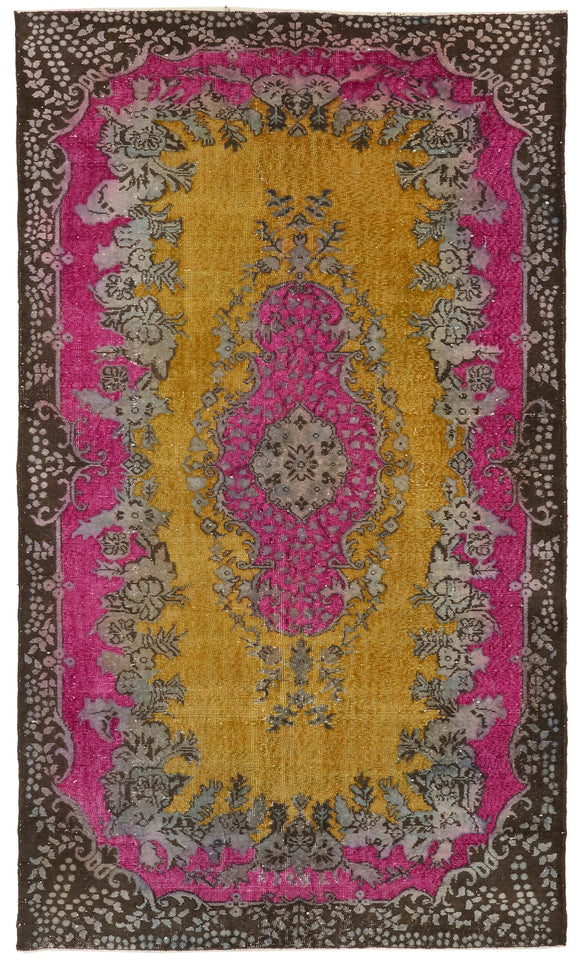 6x10 Vintage Hand-Carved Turkish Rug - 47072