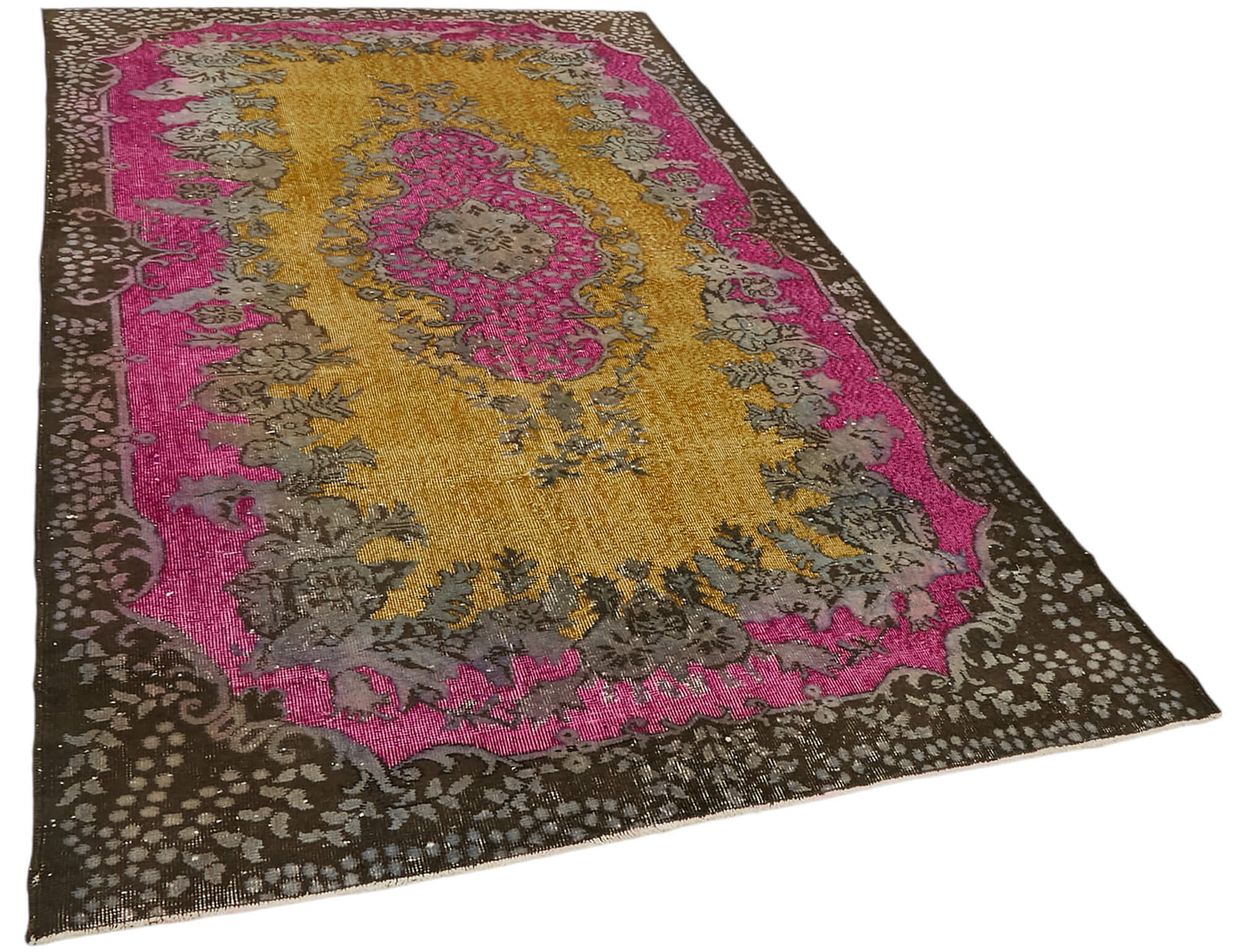6x10 Vintage Hand-Carved Turkish Rug - 47072
