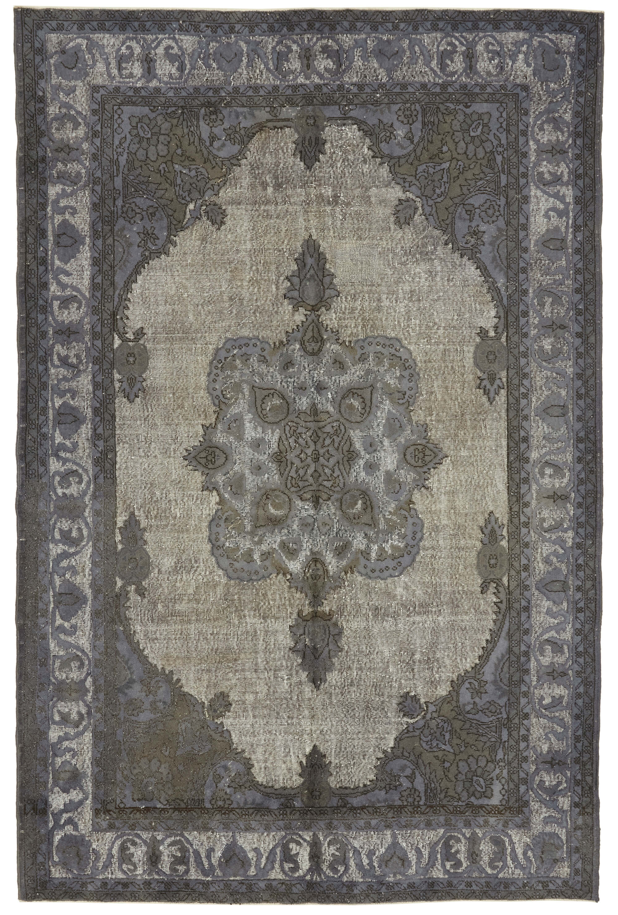 7x10 Vintage Hand-Carved Turkish Rug - 47077