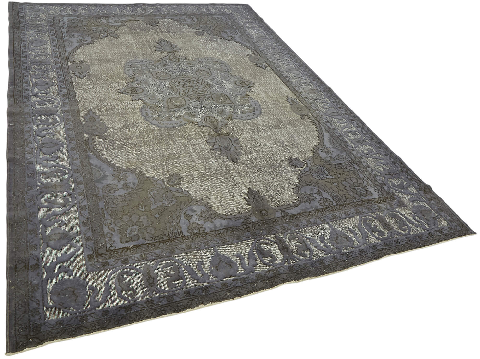 7x10 Vintage Hand-Carved Turkish Rug - 47077