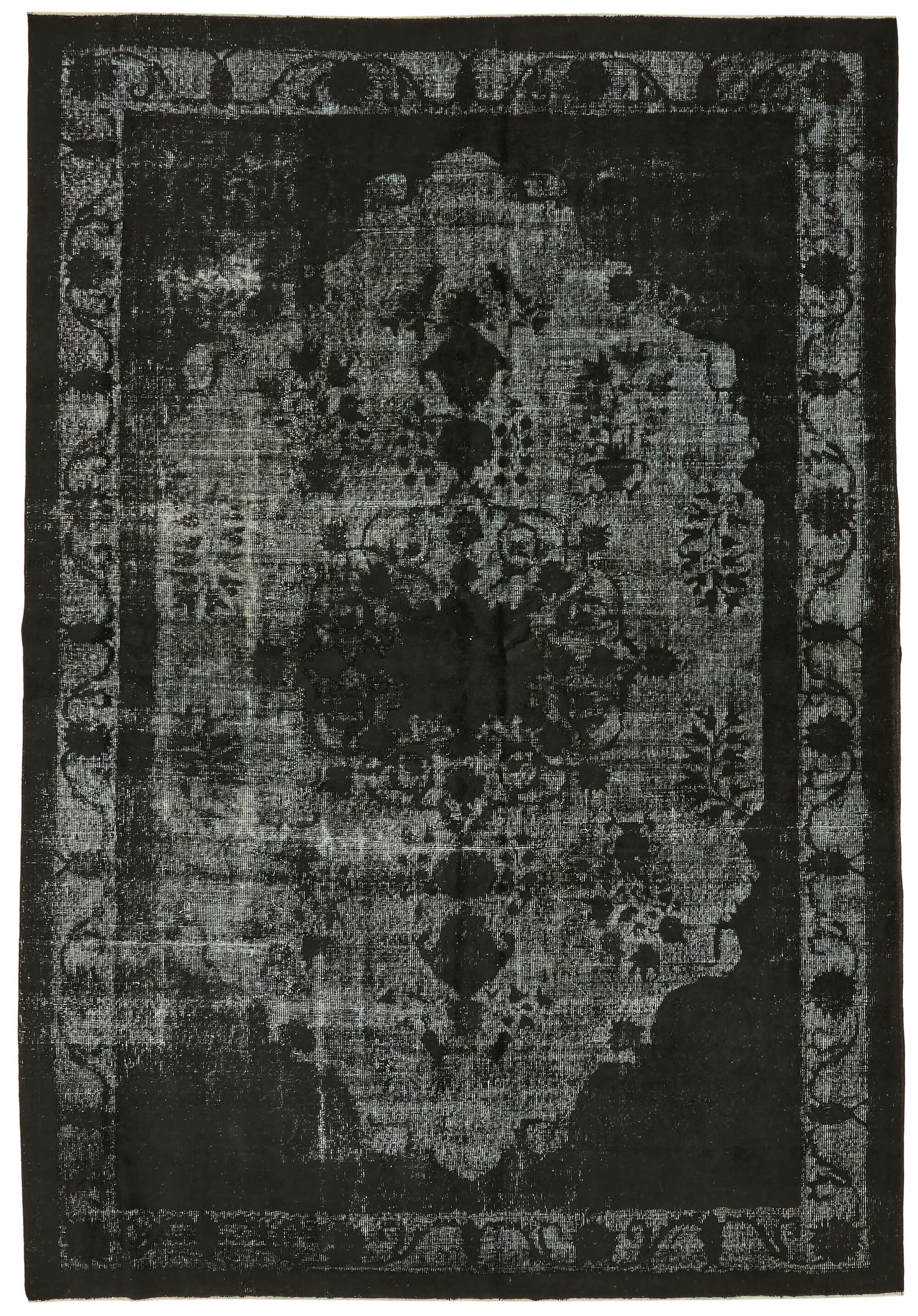 7x10 Vintage Hand-Carved Turkish Rug - 47078