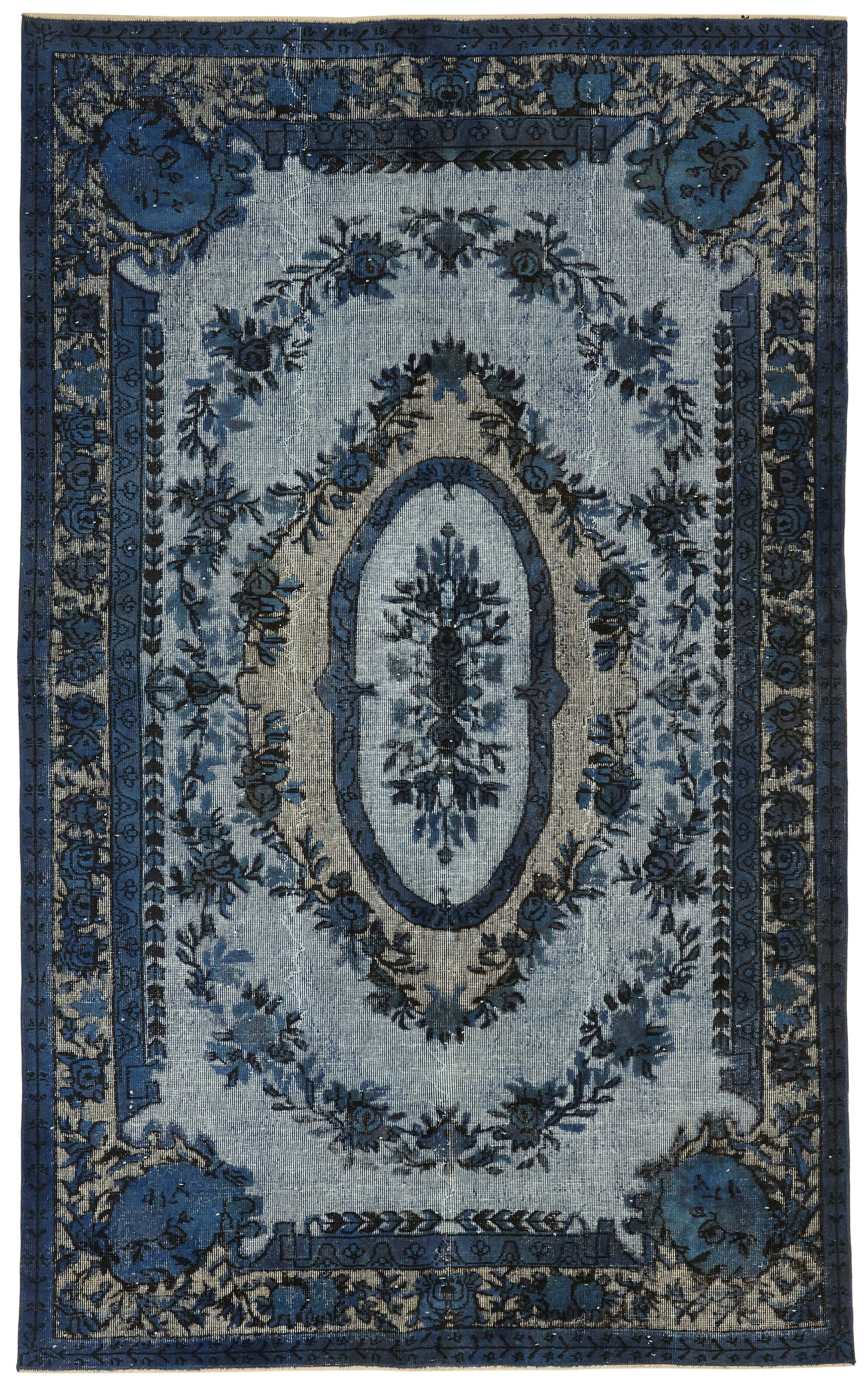 6x10 Vintage Hand-Carved Turkish Rug - 47080