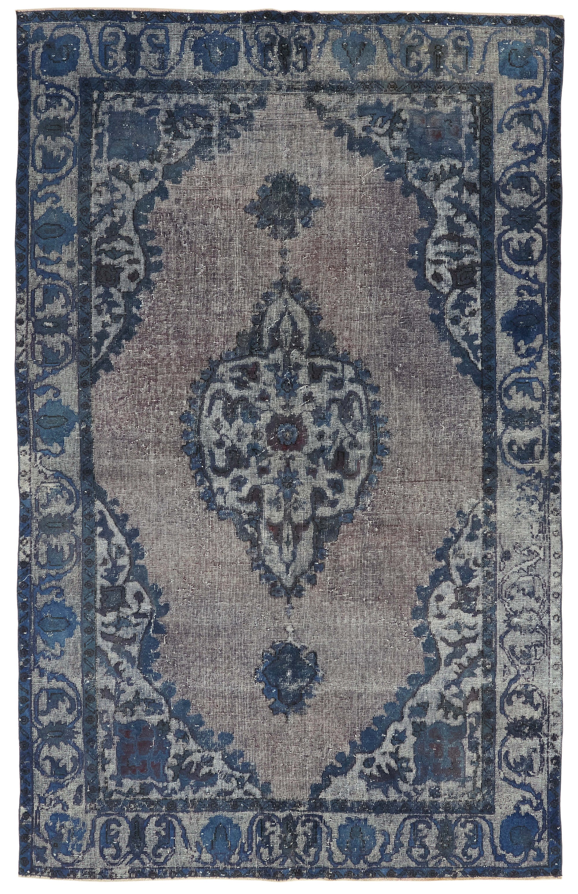 6x9 Vintage Hand-Carved Turkish Rug - 47081
