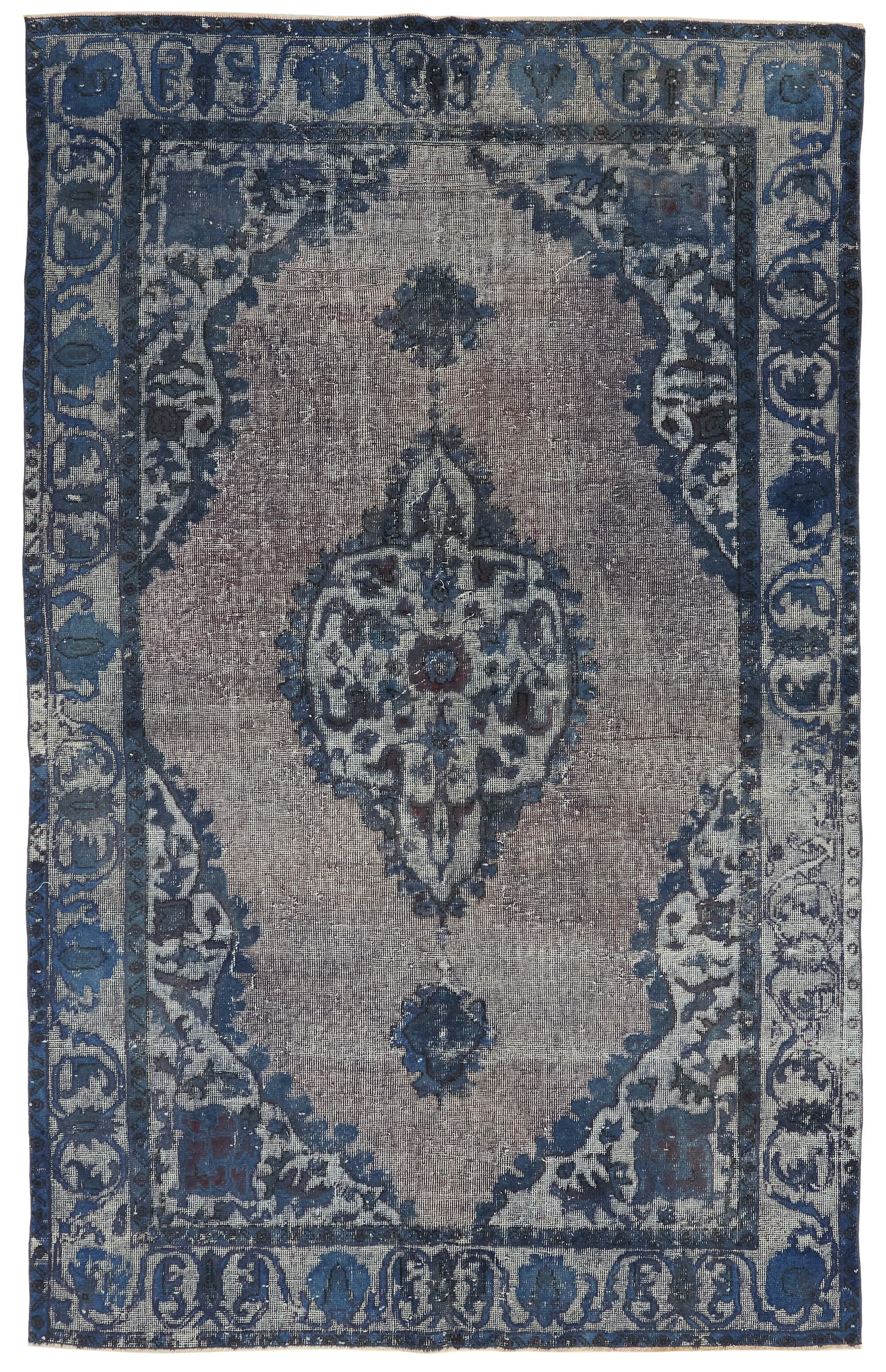 6x9 Vintage Hand-Carved Turkish Rug - 47081