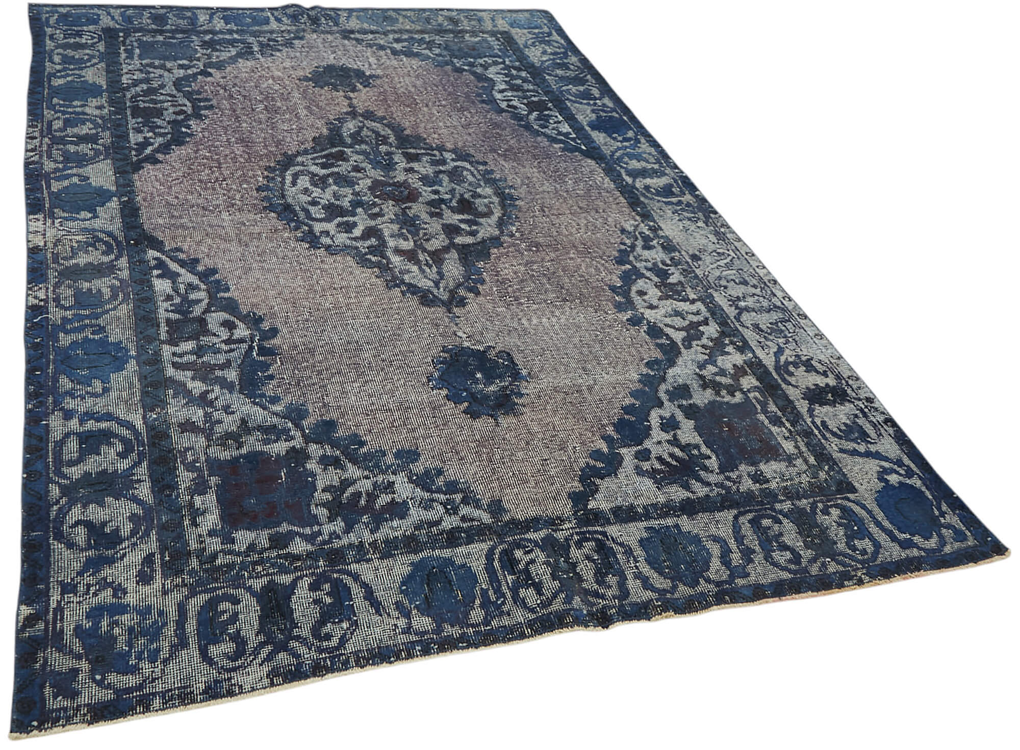 6x9 Vintage Hand-Carved Turkish Rug - 47081