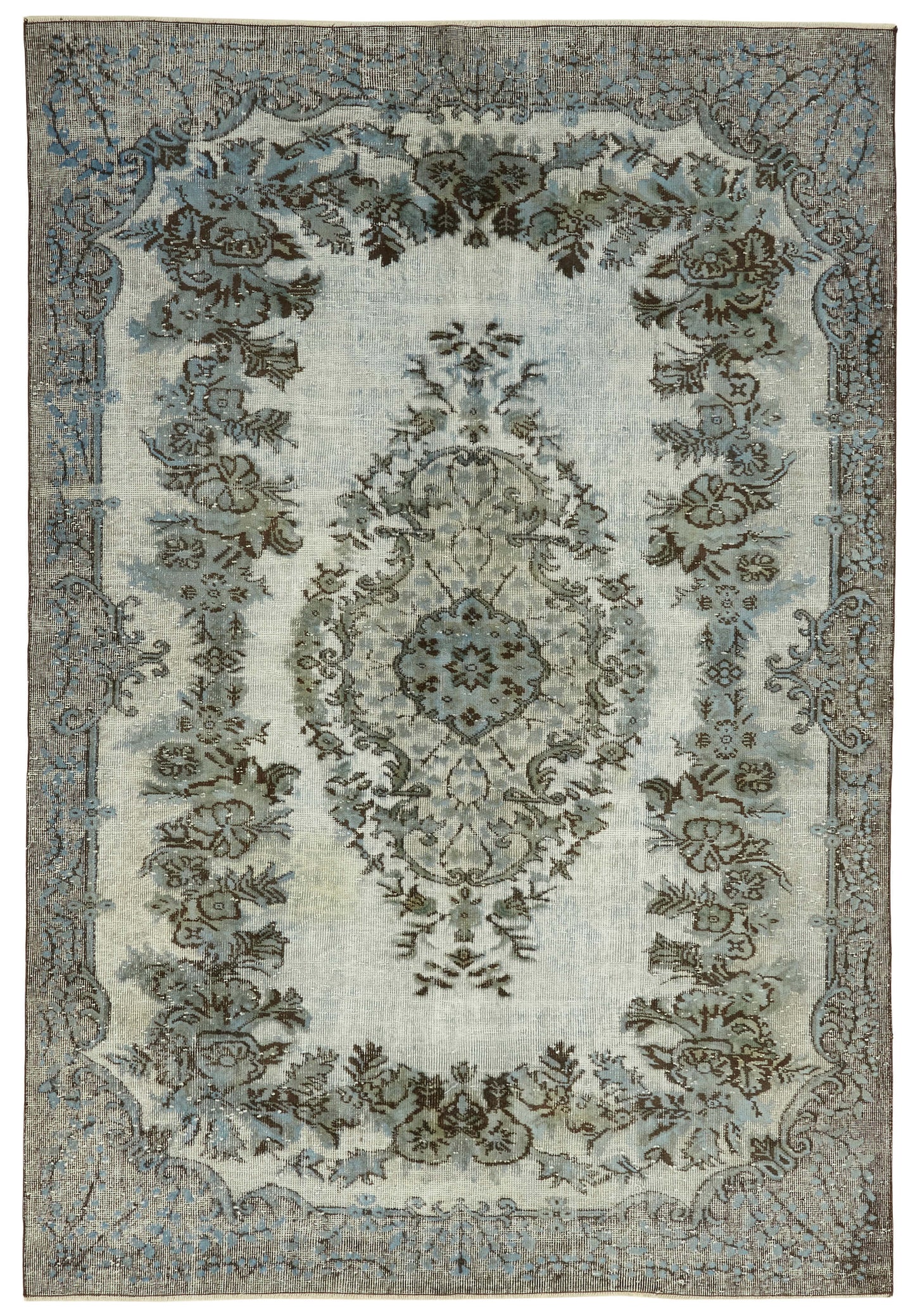 6x9 Vintage Hand-Carved Turkish Rug - 47085