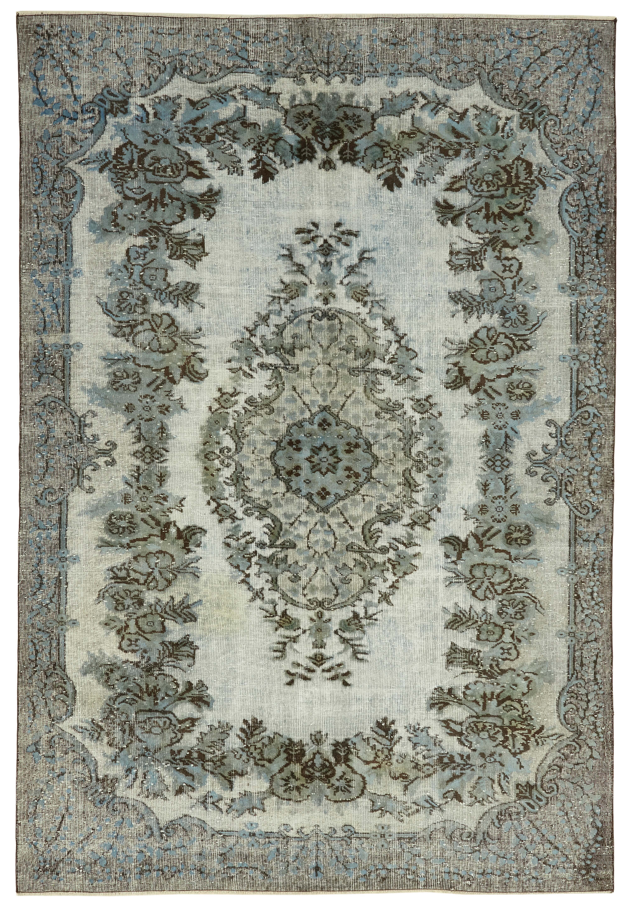 6x9 Vintage Hand-Carved Turkish Rug - 47085