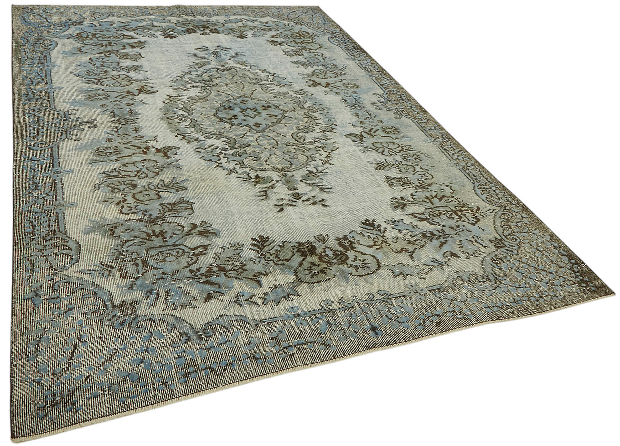 6x9 Vintage Hand-Carved Turkish Rug - 47085