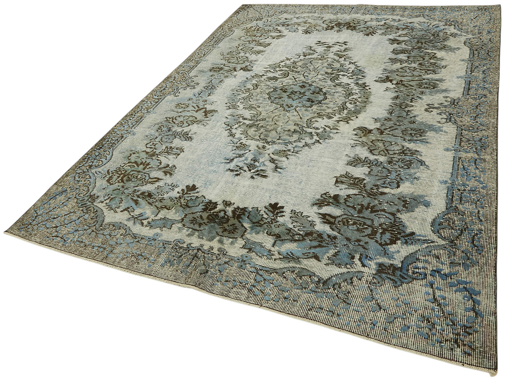 6x9 Vintage Hand-Carved Turkish Rug - 47085