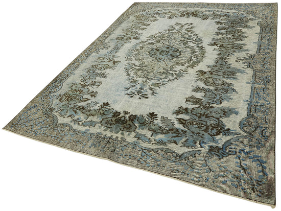 6x9 Vintage Hand-Carved Turkish Rug - 47085