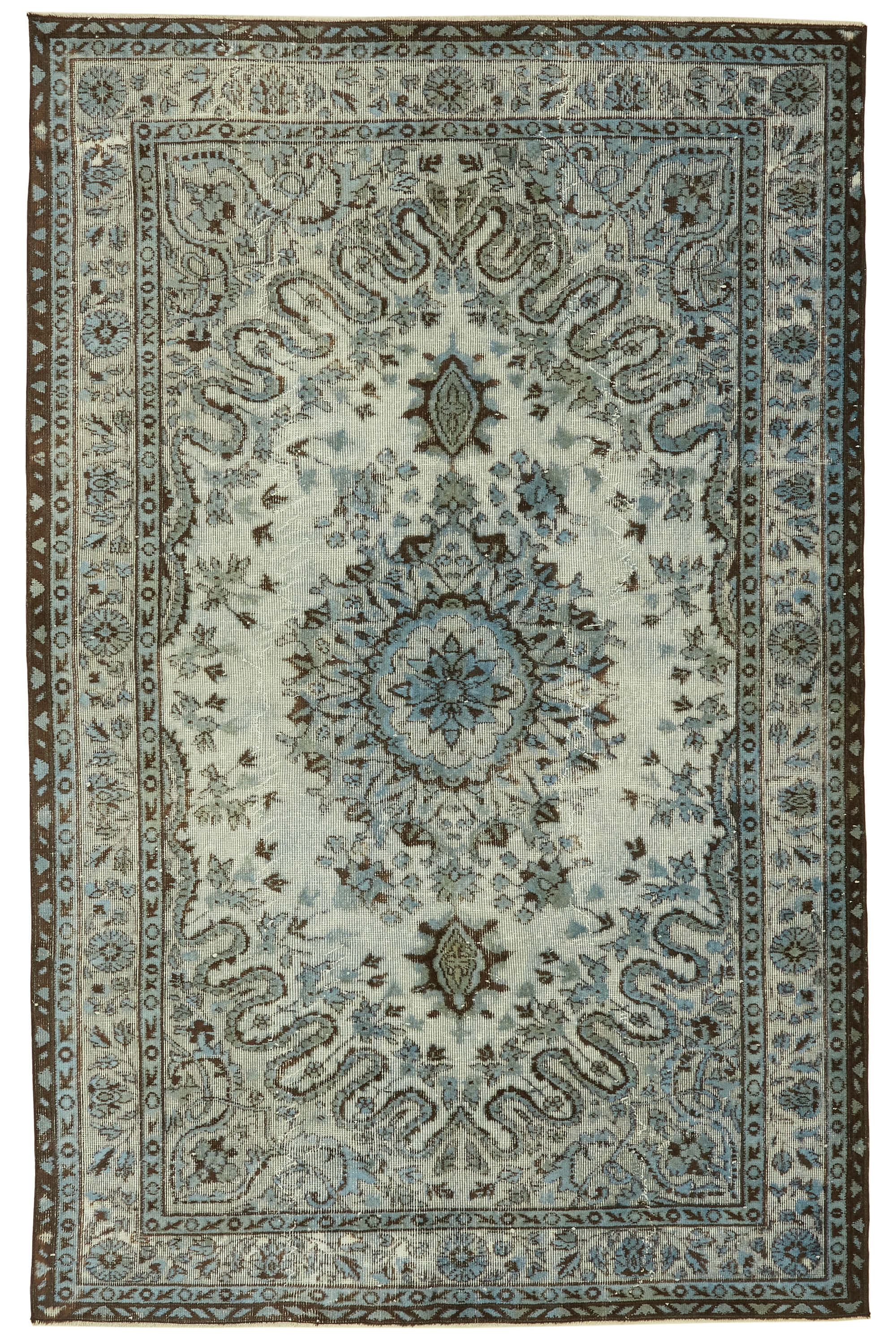 5x9 Vintage Hand-Carved Turkish Rug - 47087