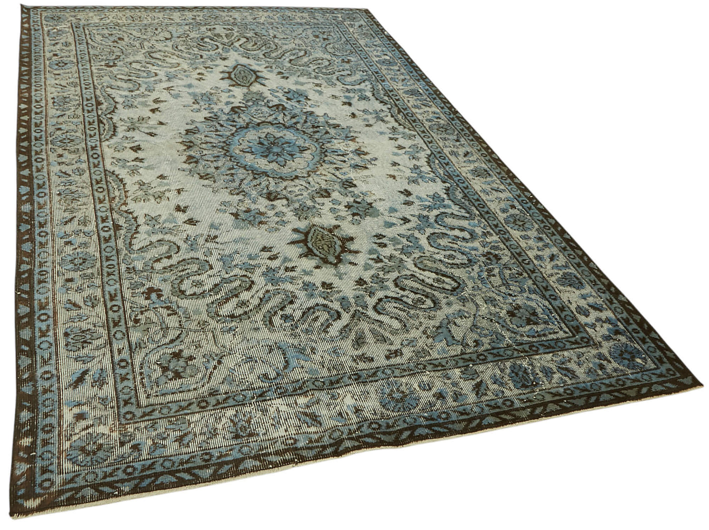 5x9 Vintage Hand-Carved Turkish Rug - 47087