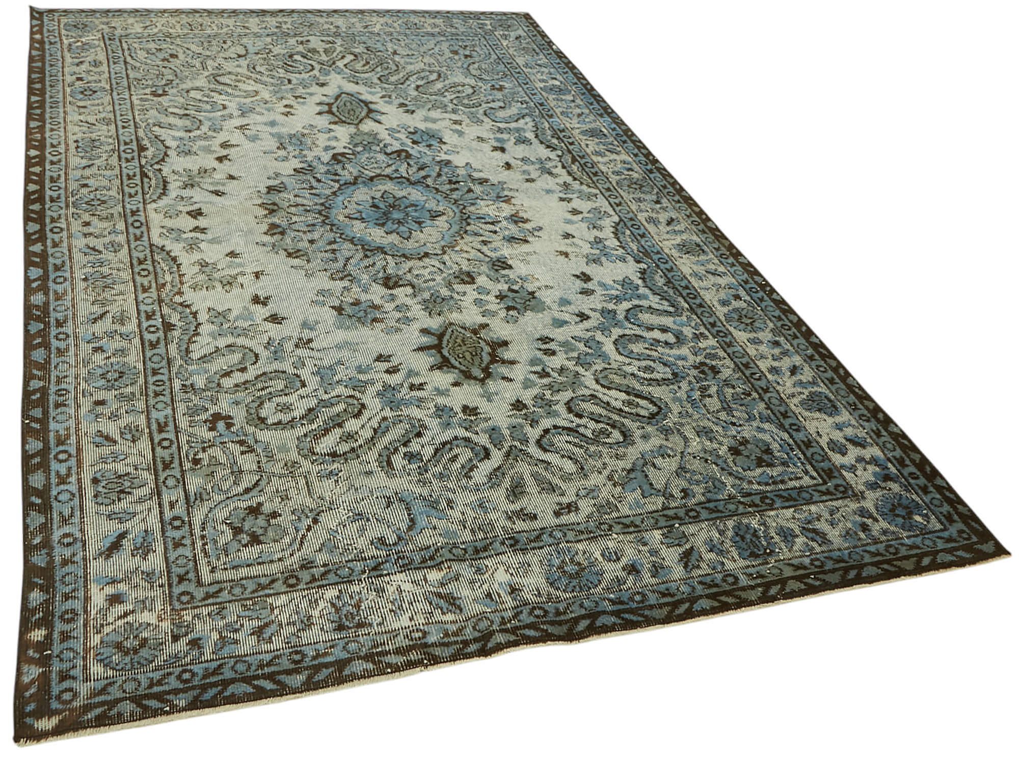 5x9 Vintage Hand-Carved Turkish Rug - 47087