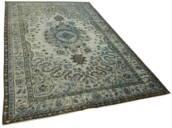 5x9 Vintage Hand-Carved Turkish Rug - 47087