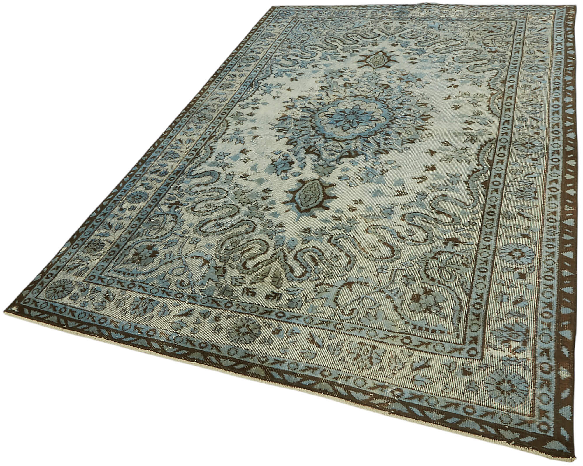 5x9 Vintage Hand-Carved Turkish Rug - 47087