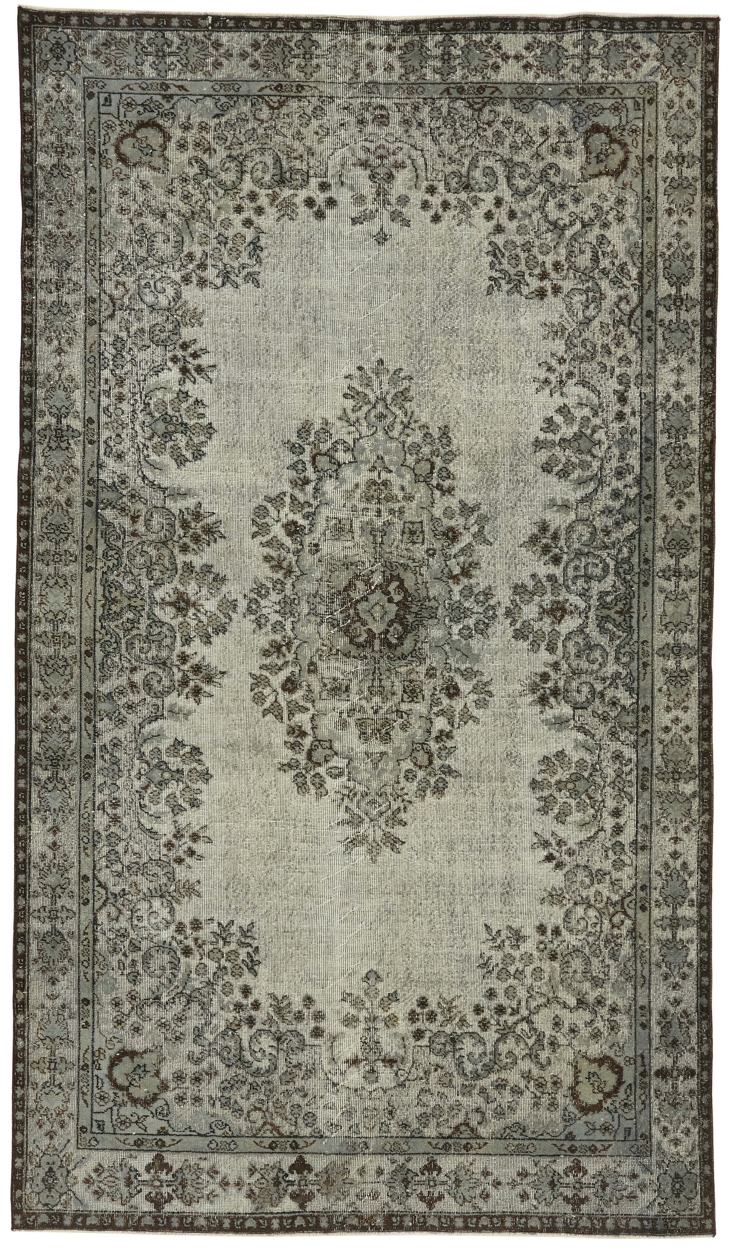 6x11 Vintage Hand-Carved Turkish Rug - 47088