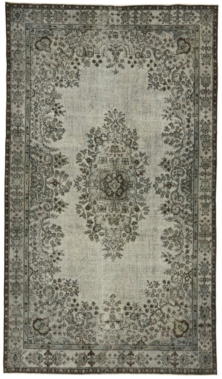 6x11 Vintage Hand-Carved Turkish Rug - 47088