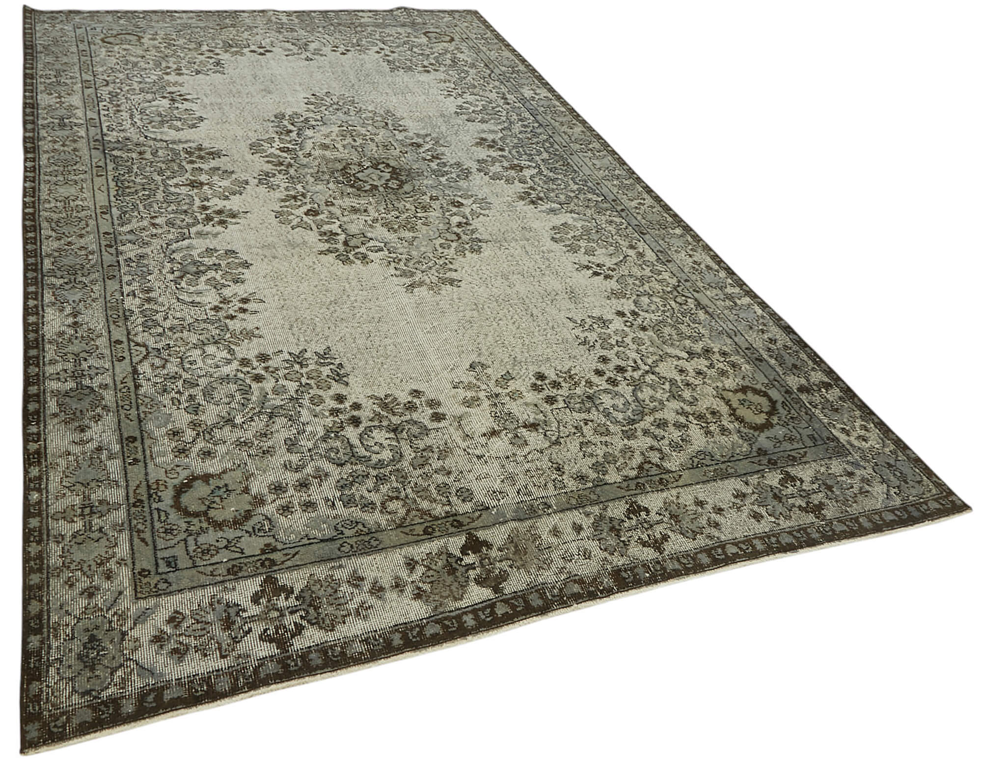 6x11 Vintage Hand-Carved Turkish Rug - 47088