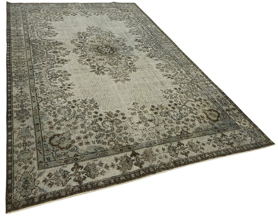 6x11 Vintage Hand-Carved Turkish Rug - 47088