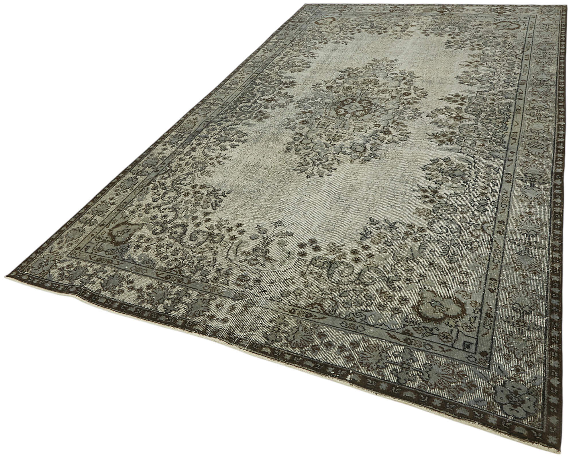 6x11 Vintage Hand-Carved Turkish Rug - 47088
