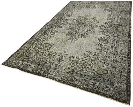 6x11 Vintage Hand-Carved Turkish Rug - 47088