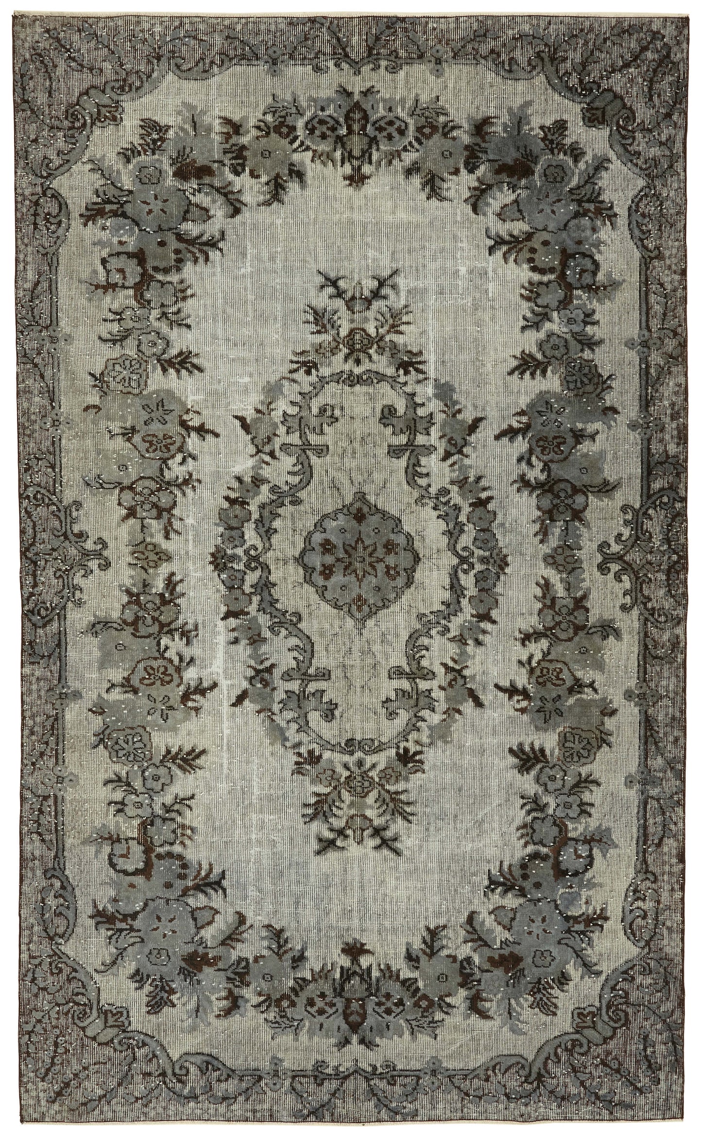 6x10 Vintage Hand-Carved Turkish Rug - 47089
