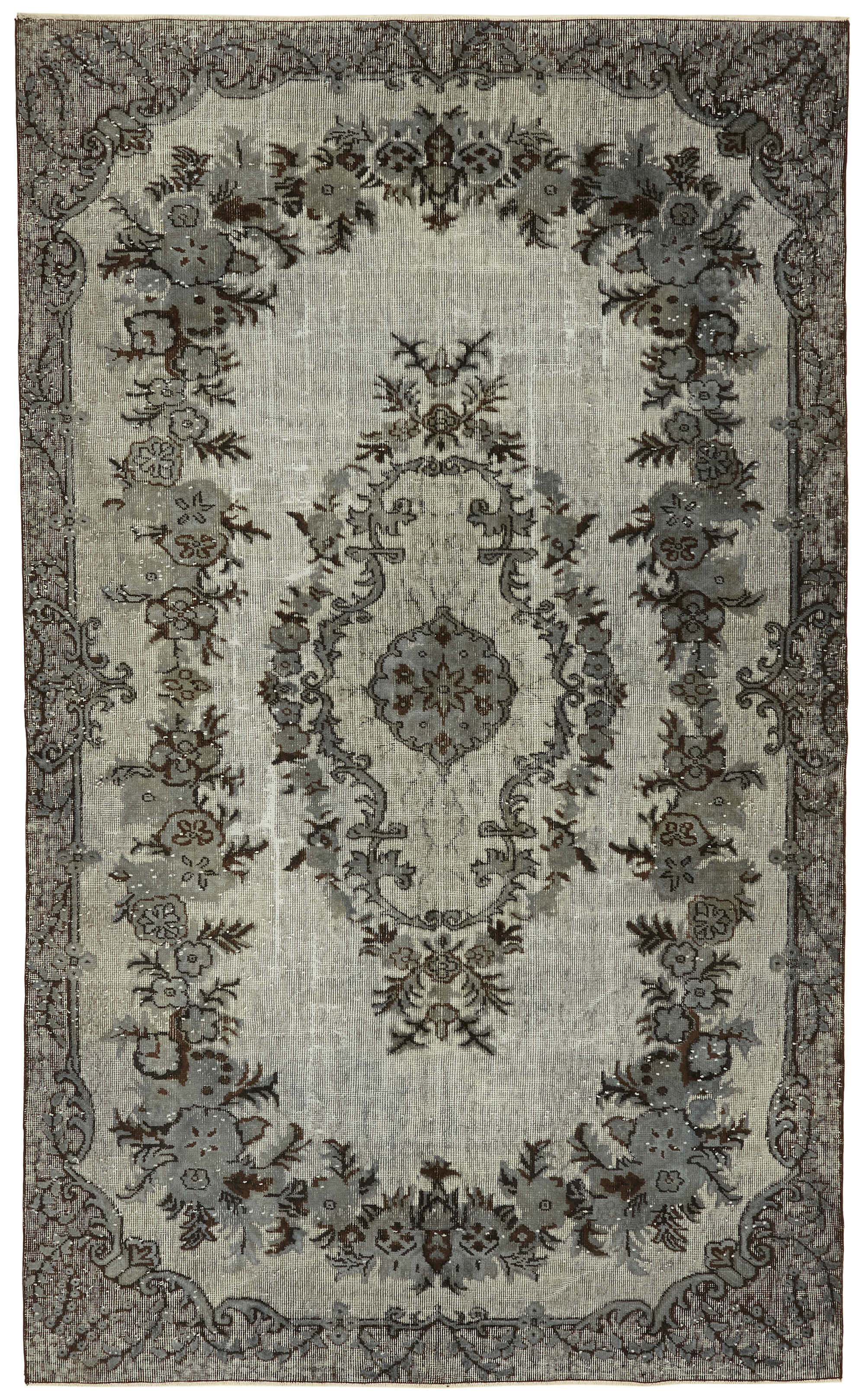 6x10 Vintage Hand-Carved Turkish Rug - 47089