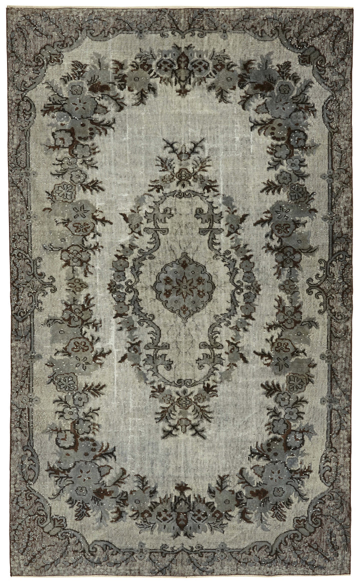 6x10 Vintage Hand-Carved Turkish Rug - 47089