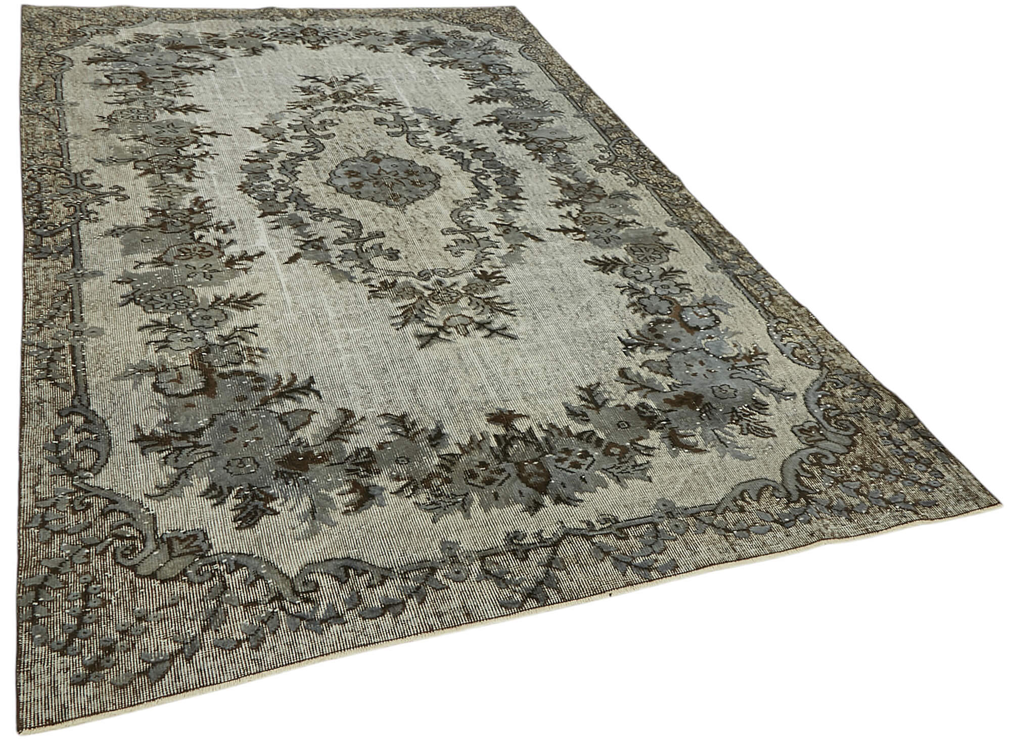 6x10 Vintage Hand-Carved Turkish Rug - 47089