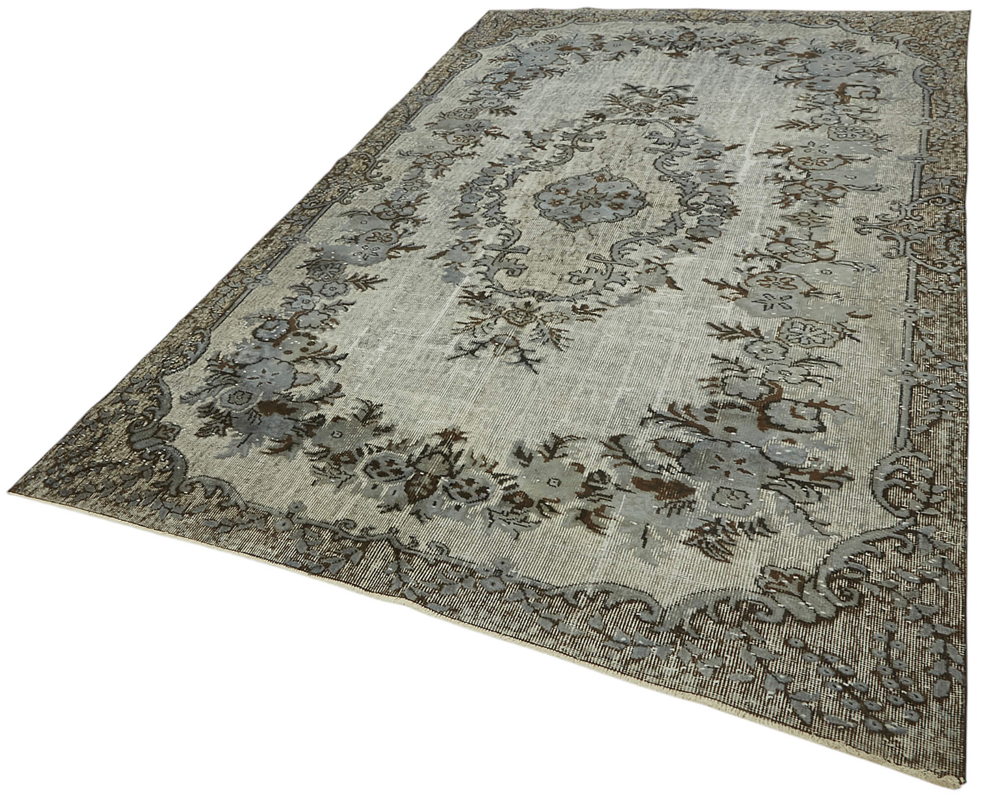 6x10 Vintage Hand-Carved Turkish Rug - 47089