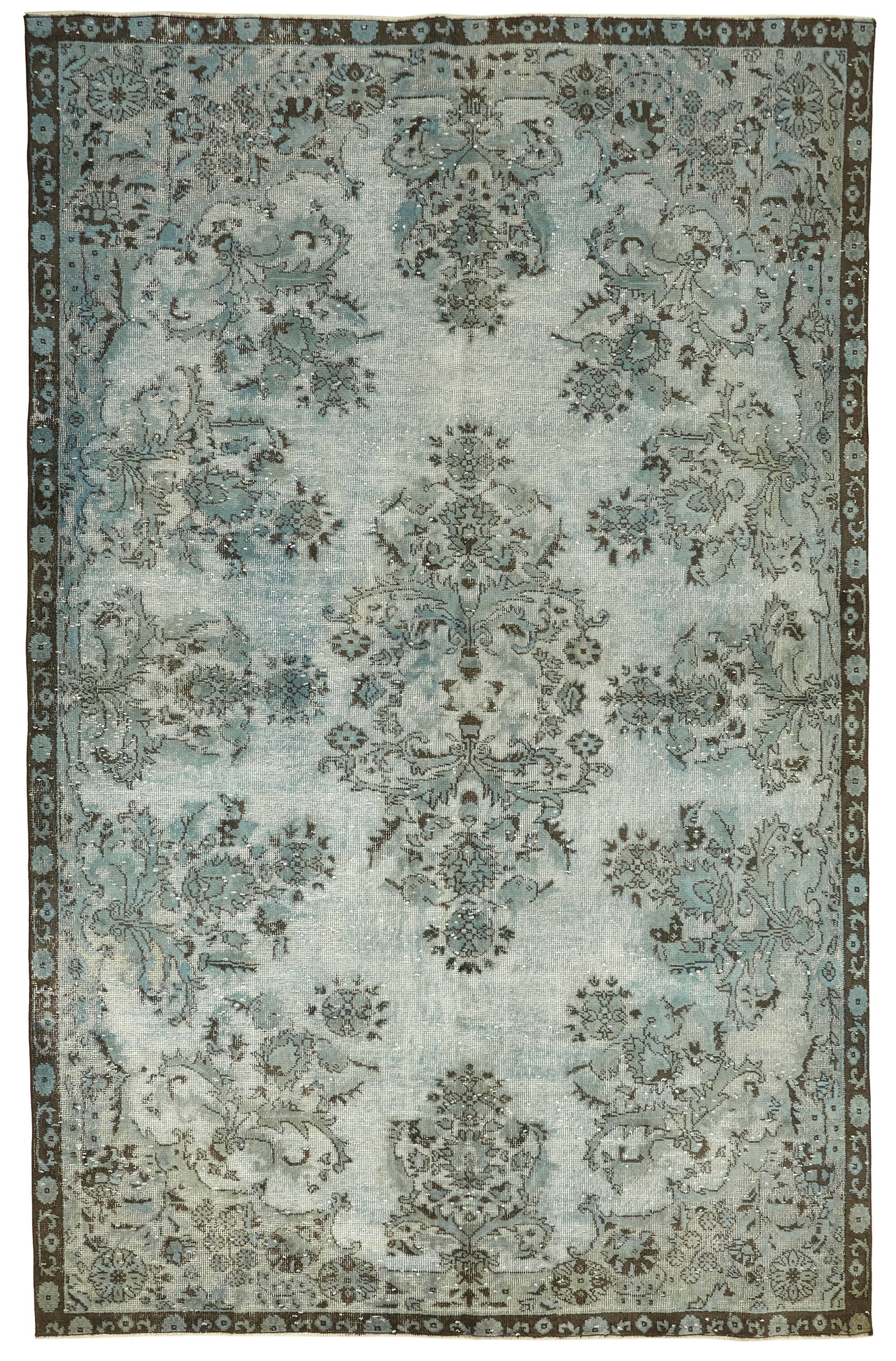 7x10 Vintage Hand-Carved Turkish Rug - 47090