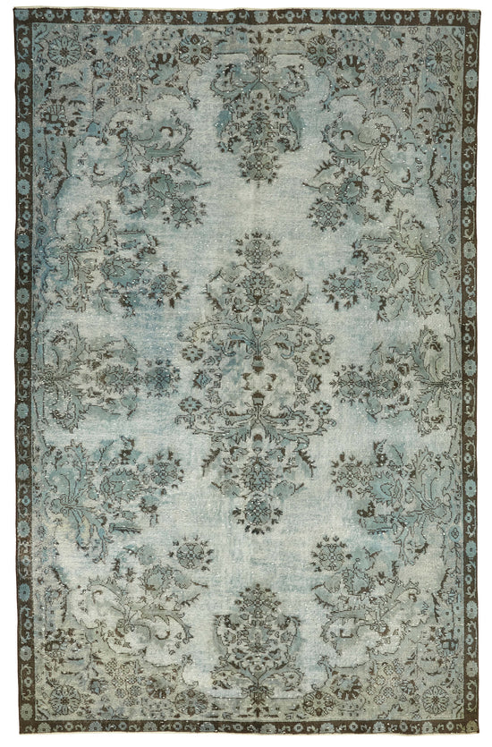 7x10 Vintage Hand-Carved Turkish Rug - 47090