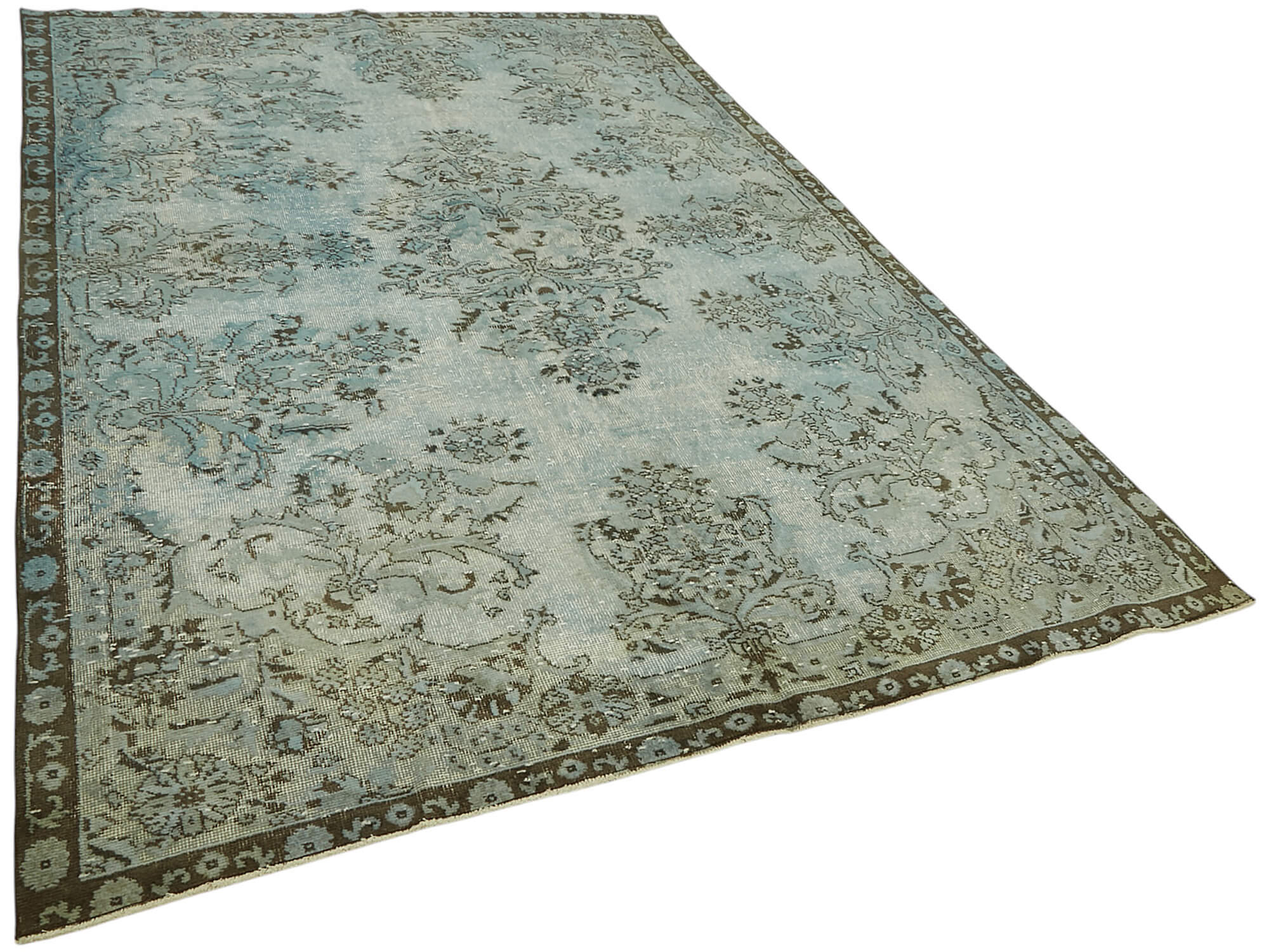 7x10 Vintage Hand-Carved Turkish Rug - 47090