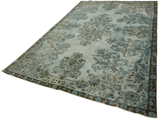 7x10 Vintage Hand-Carved Turkish Rug - 47090