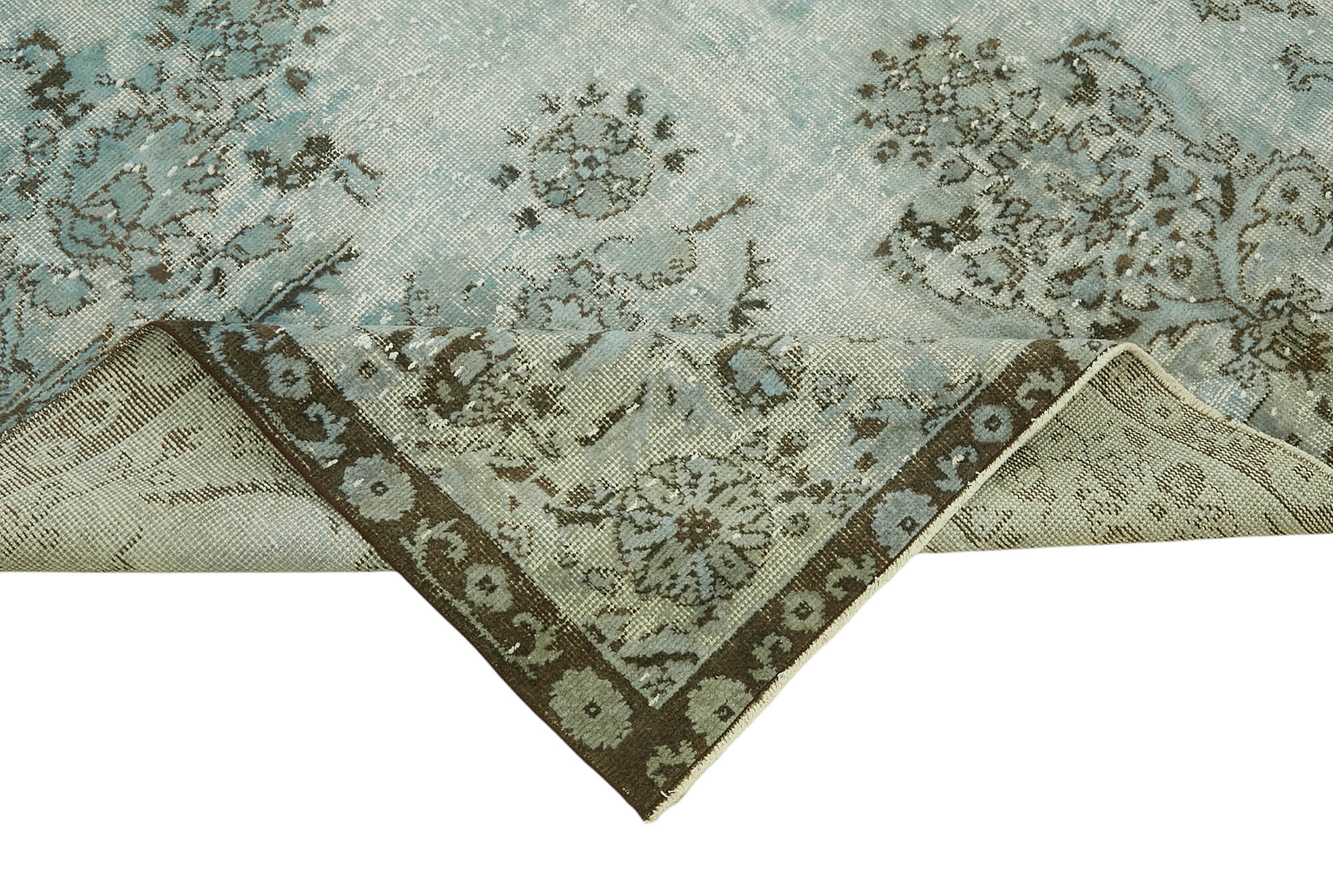 7x10 Vintage Hand-Carved Turkish Rug - 47090