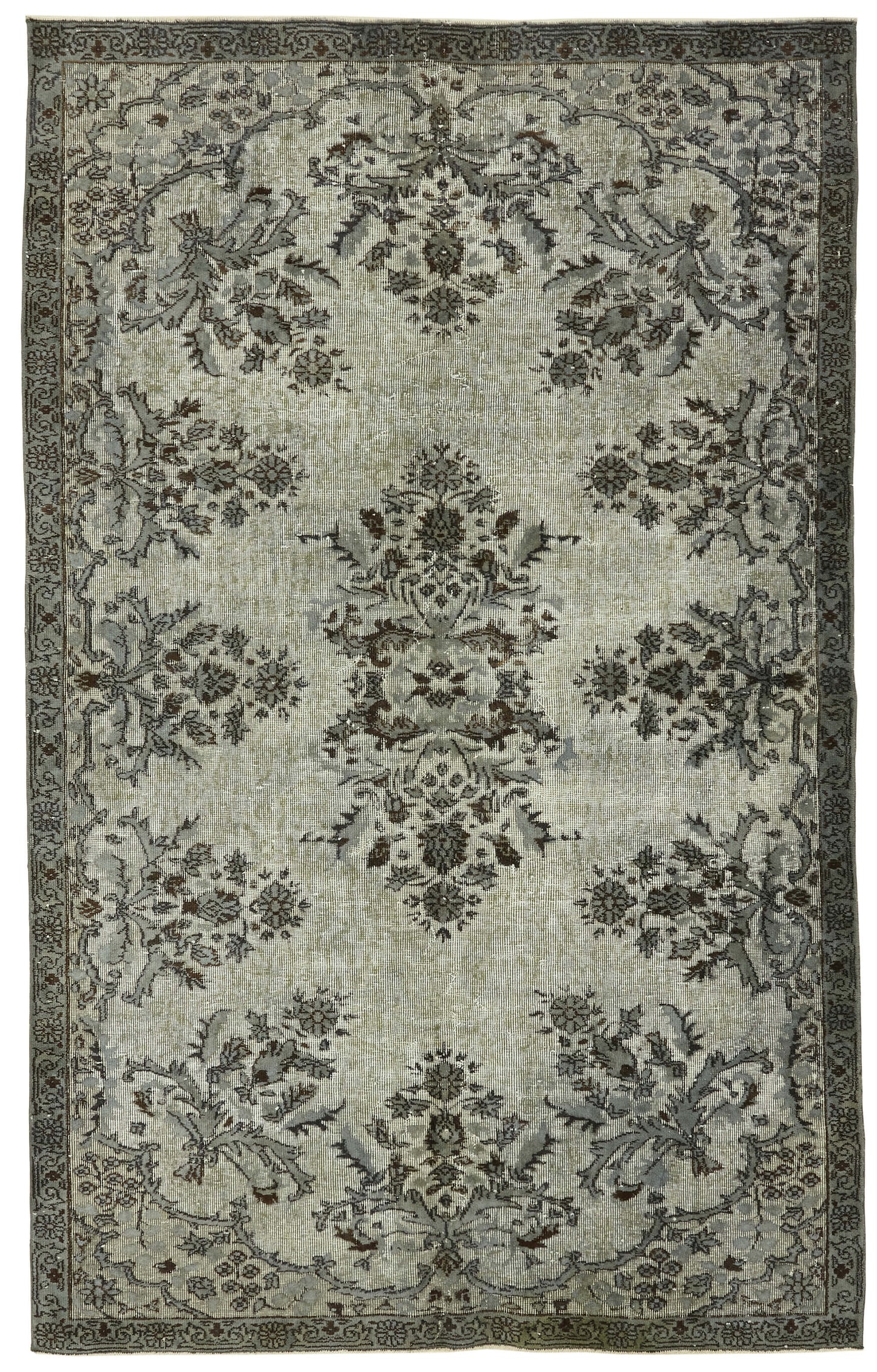 5x9 Vintage Hand-Carved Turkish Rug - 47091