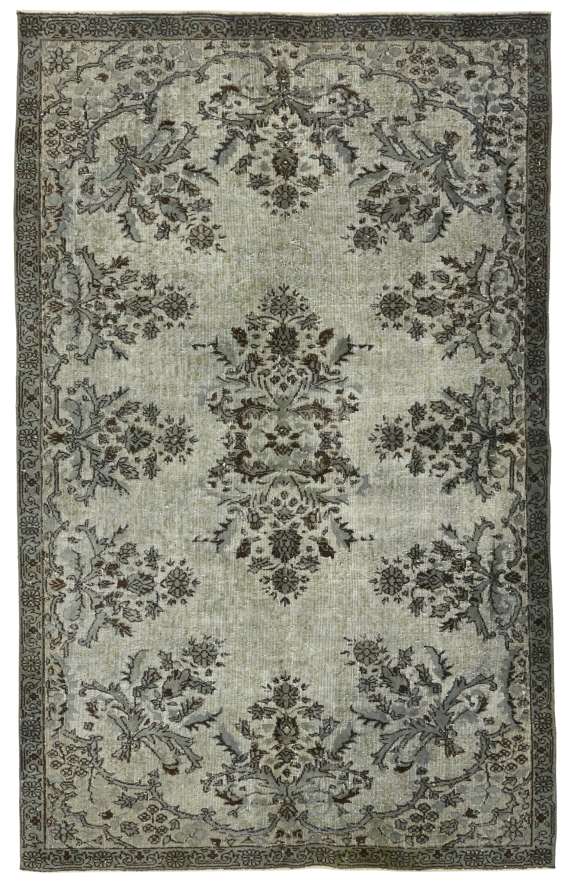 5x9 Vintage Hand-Carved Turkish Rug - 47091