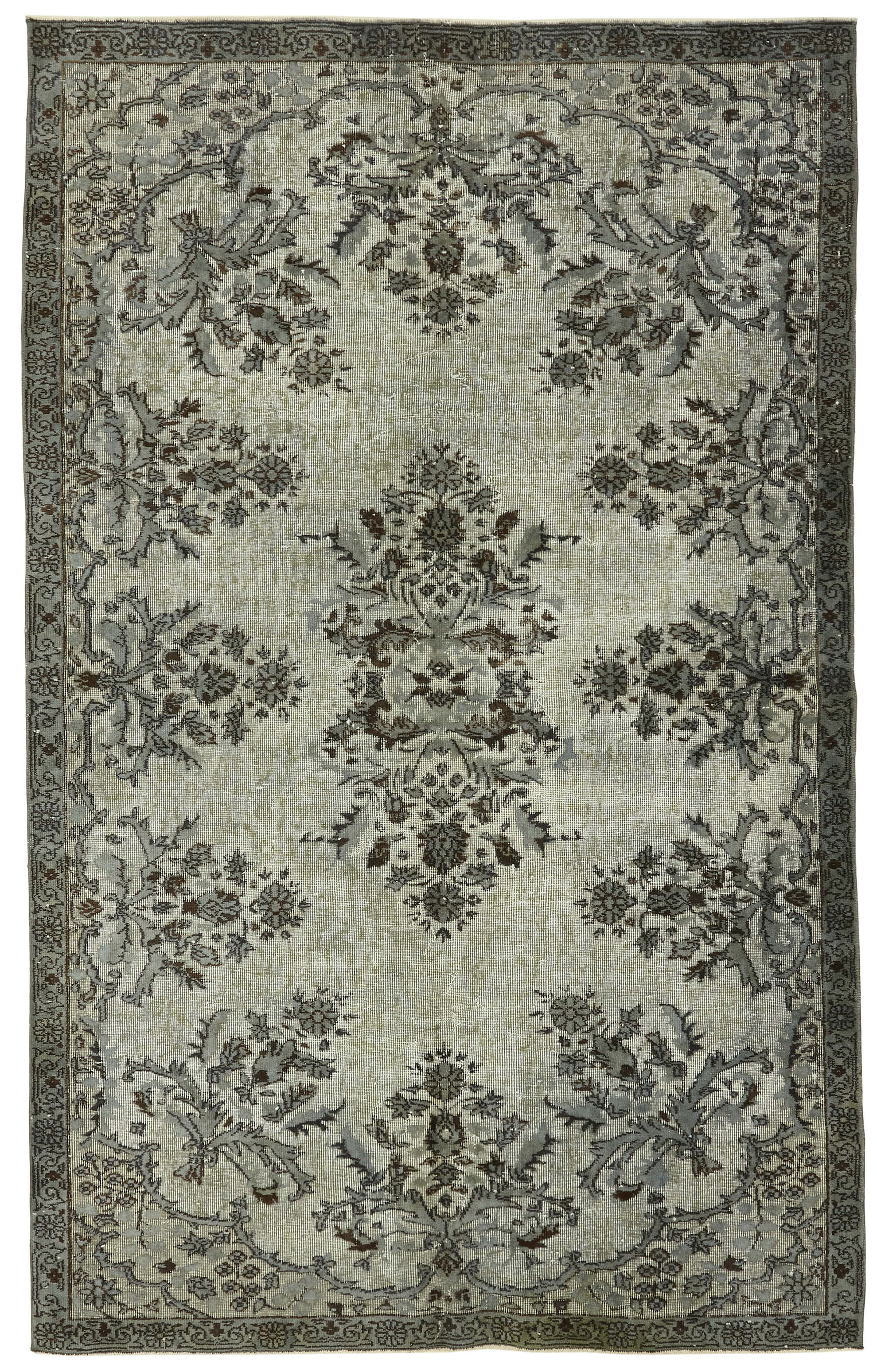 5x9 Vintage Hand-Carved Turkish Rug - 47091