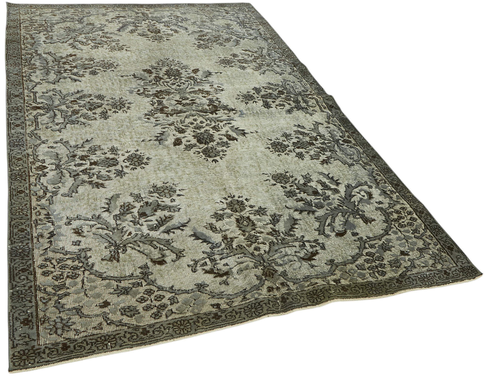 5x9 Vintage Hand-Carved Turkish Rug - 47091