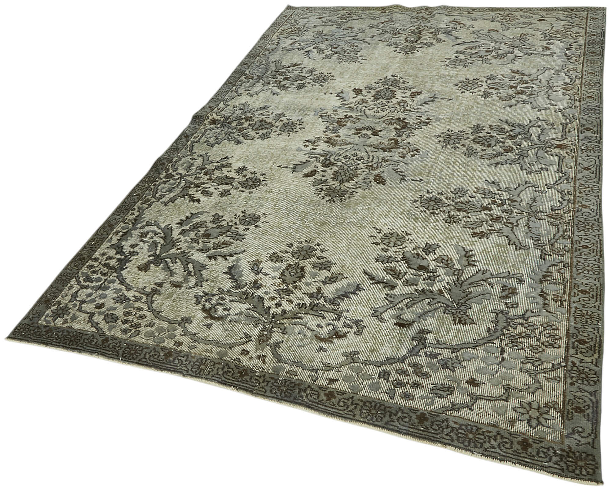 5x9 Vintage Hand-Carved Turkish Rug - 47091