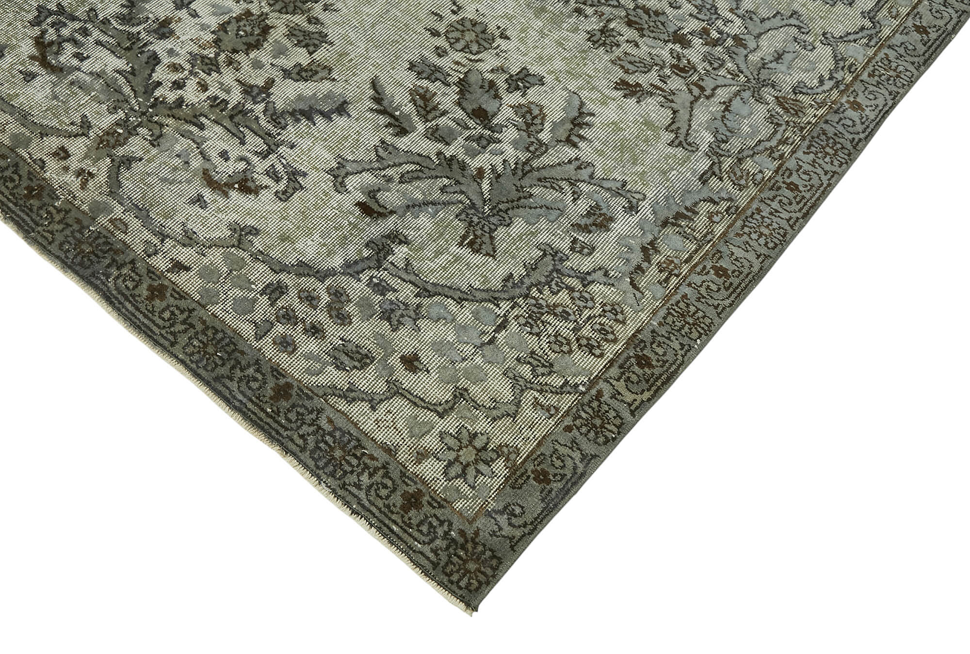 5x9 Vintage Hand-Carved Turkish Rug - 47091