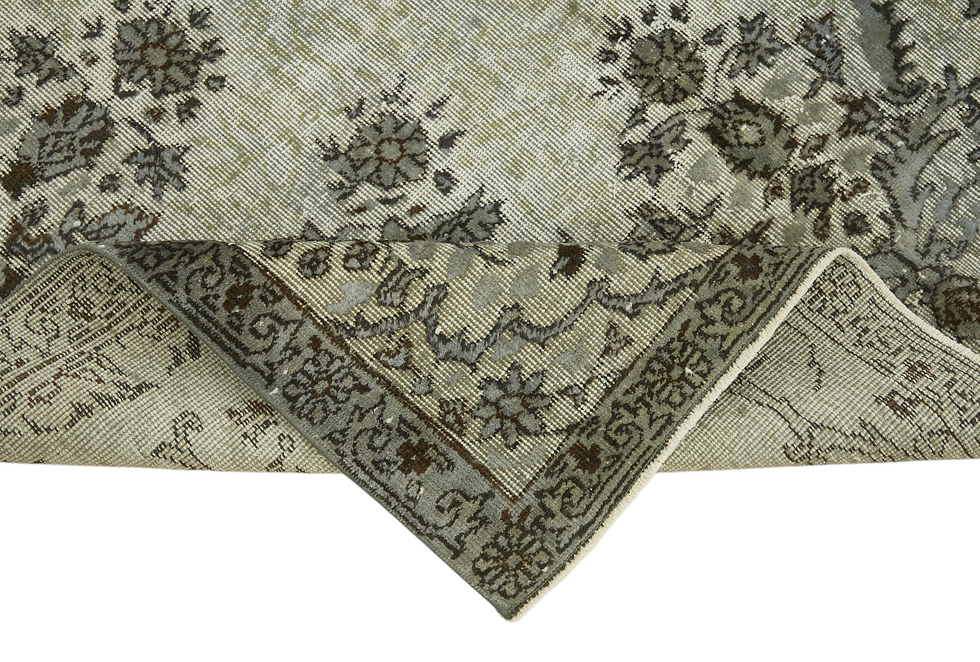 5x9 Vintage Hand-Carved Turkish Rug - 47091