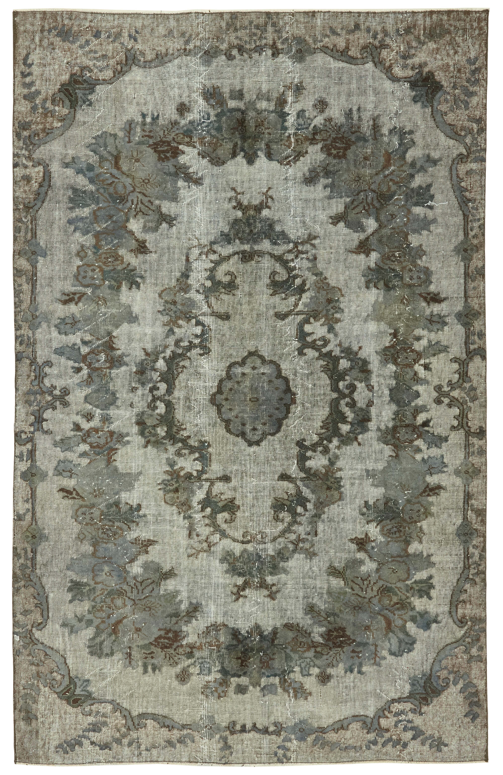 6x9 Vintage Hand-Carved Turkish Rug - 47092