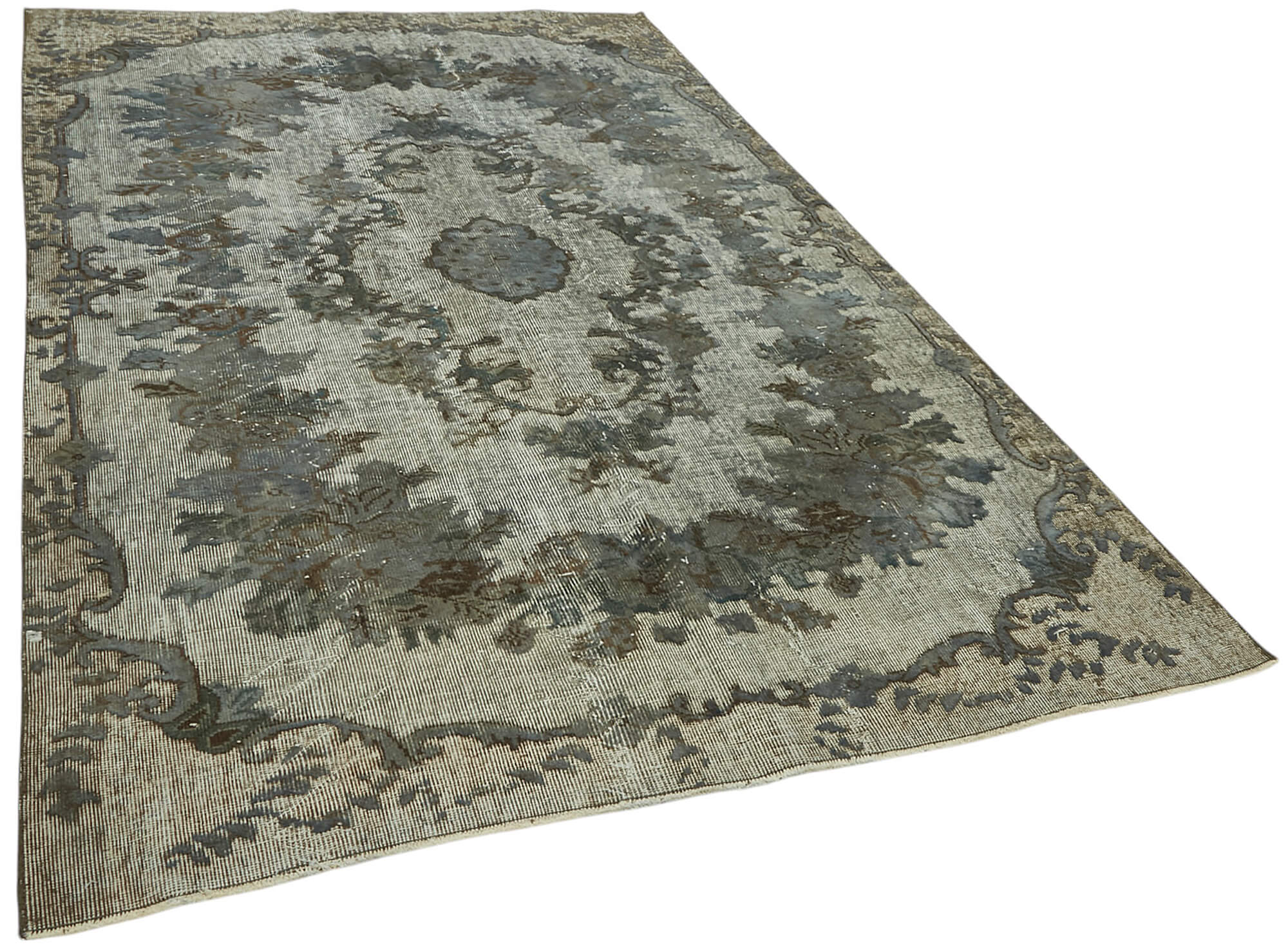 6x9 Vintage Hand-Carved Turkish Rug - 47092